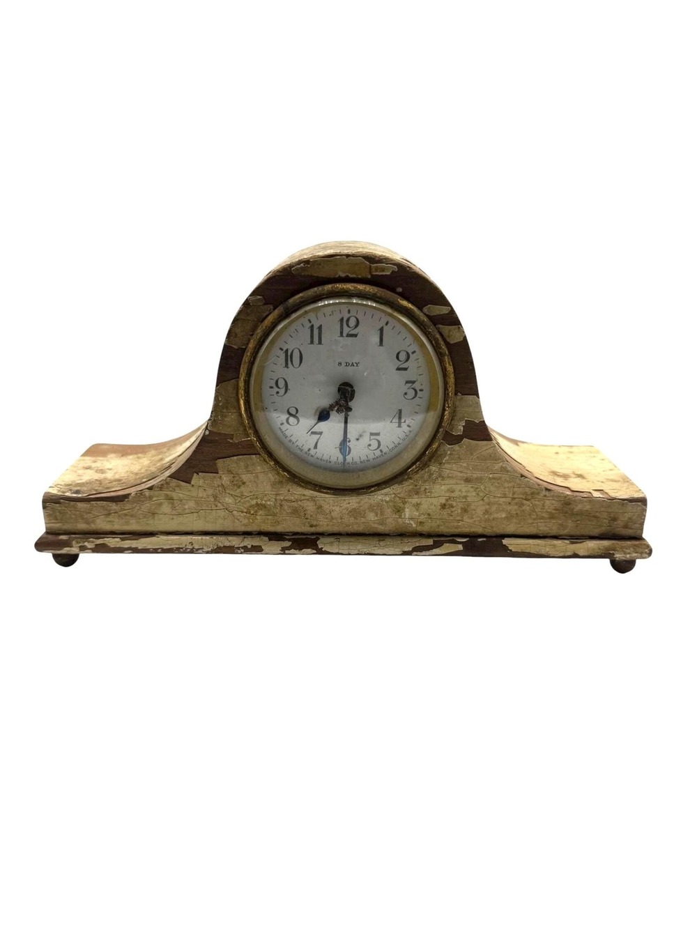 Antique c.1900 New Haven Clock Co. 8-Day Mantel Clock American Camelback Vintage